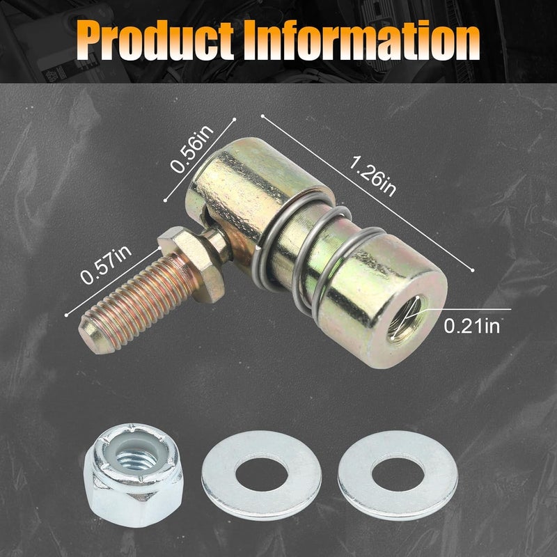 shiguan Throttle Disconnect, Quick Release Ball Joint, 1/4-28 in Female Thread, with Spring, Washers and Lock Nut, for Throttle Cable Ball End, Steel Carburetor Linkages - Image 2